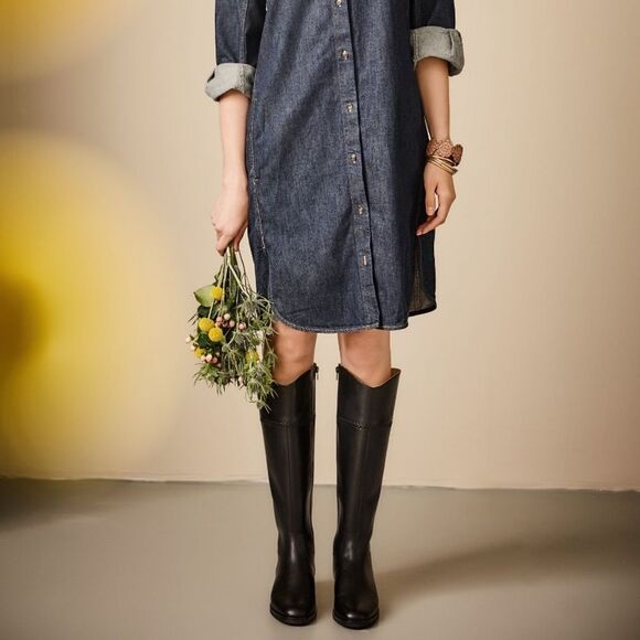 Jack Rogers Adaline Black Leather Riding Boots New! - Picture 1 of 14